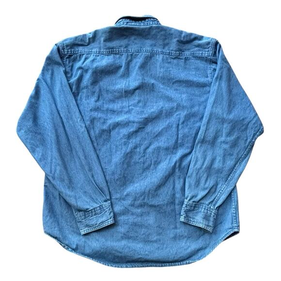 Disney Originals Embroidered One World One Mouse Denim Button Down Shirt Large - Picture 2 of 7